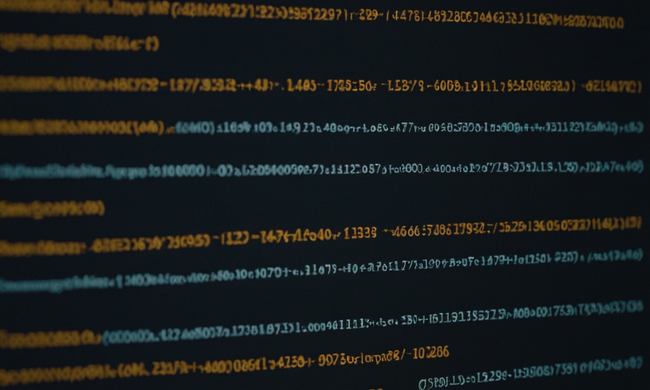 Código en una pantalla con un algoritmo que fluye en una lista ordenada.
