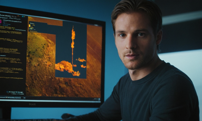 Un programador que combina principios funcionales de programación con enfoques humanitarios en una pantalla informática.