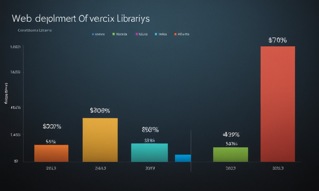 Un gráfico que ilustra la popularidad de varias bibliotecas de desarrollo web lado a lado con el tiempo.