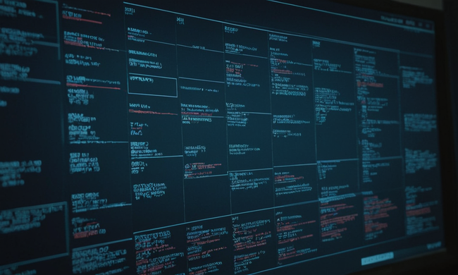 Flowcharts mostrando procesamiento de datos en una pantalla de computadora.
