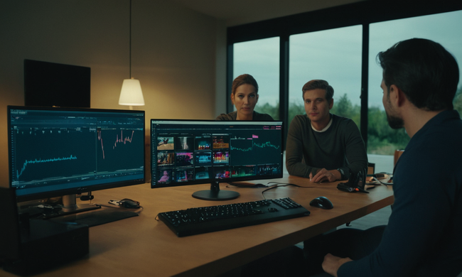 Configuración de pruebas multicanal y equipo trabajando simultáneamente en diferentes plataformas.